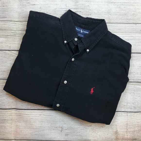 black polo oxford shirt